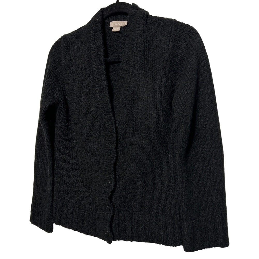 J. Crew Wool Blend Textured Knit Cardigan Black Women's Size Small